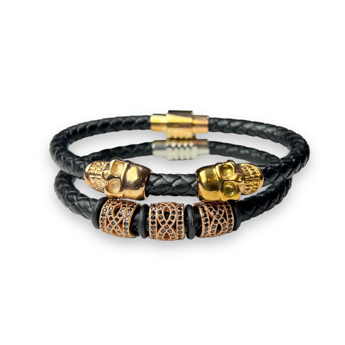 BRATARI PIELE - Set 2 Bratari Brooks Rose Gold Skull