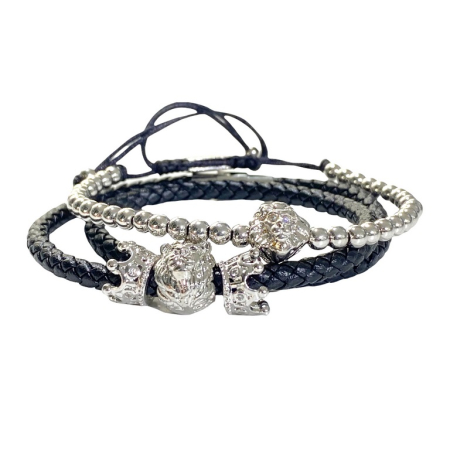 BRATARI CUPLURI - Set 2 Bratari Brooks Silver King Queen