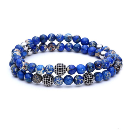 BRATARI PIETRE NATURALE - Set 2 Bratari Brooks Terra Design Zircon Sphere