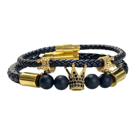 BRATARI CUPLURI - Set 2 Bratari Piele Brooks Kings - Cupluri