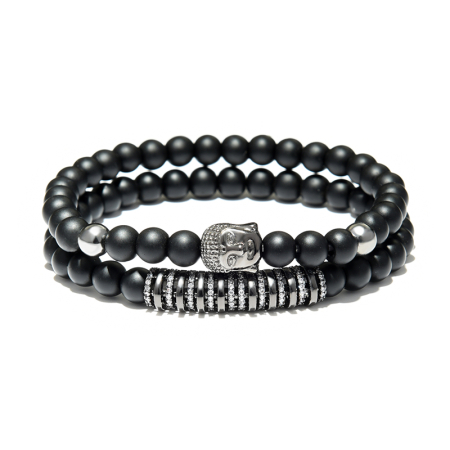 BRATARI PIETRE NATURALE - Set 2 Brooks Buddha Gold Bracelets