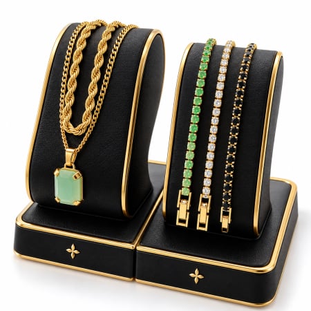 LANTURI - Set 2 Lanturi-Bratari Slim Tennis Royal Green Jade