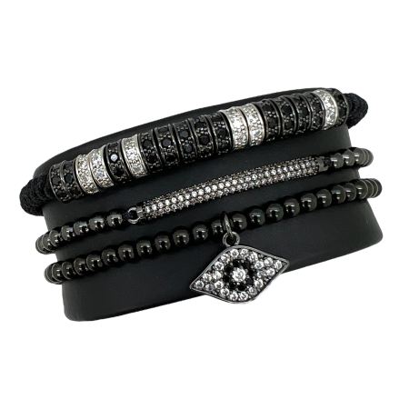 SETURI FULL BLACK - Set 3 Bratari Brooks Black Benedikt