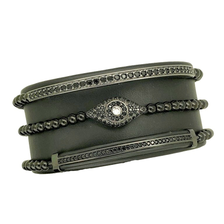 BRATARI BARBATI - Set 3 Bratari Brooks Black Eye Zircon