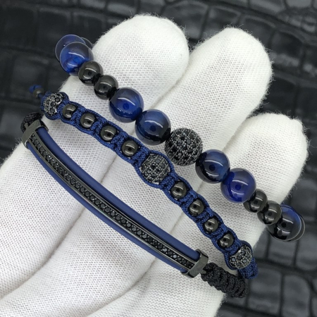 Set 3 Bratari Brooks Blue Stones & Ceas Brooks Blue Face [3]