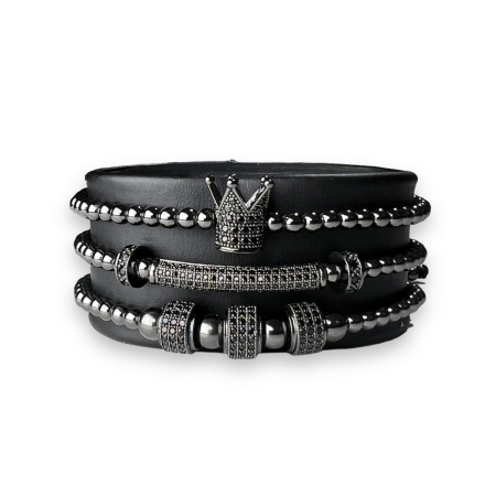 Set 3 Bratari Brooks Full Black Crown [3]