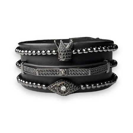 Set 3 Bratari Brooks Full Black Eye Crown [2]