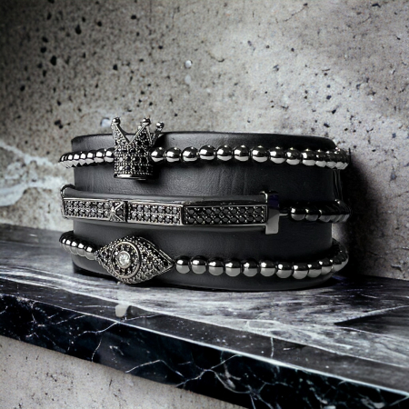 Set 3 Bratari Brooks Full Black Eye Crown [1]