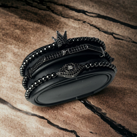 Set 3 Bratari Brooks Full Black Eye Crown [4]