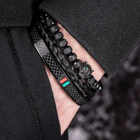 Set 3 Bratari Brooks Full Black Gatopardo [1]