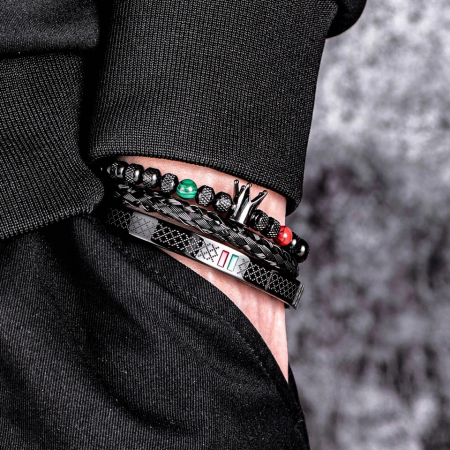 Set 3 Bratari Brooks Full Black Kingdom [1]