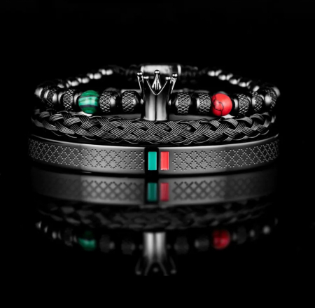 SETURI FULL BLACK - Set 3 Bratari Brooks Full Black Kingdom