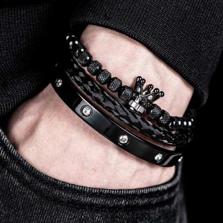 Set 3 Bratari Brooks Full Black Phaeton King [1]