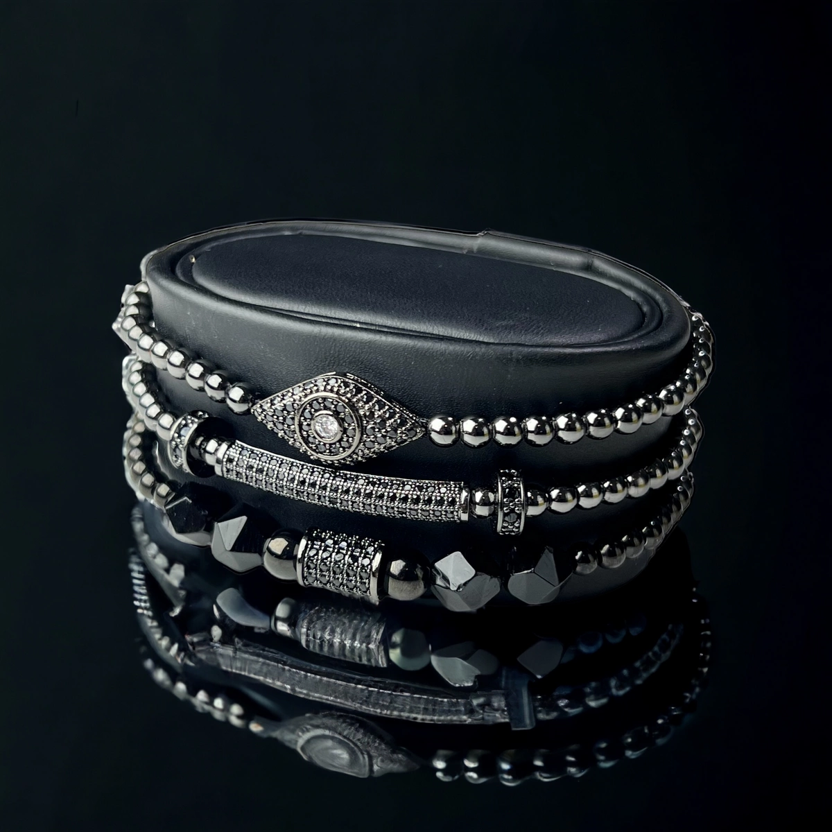 Set 3 Bratari Brooks Full Black Statement [1]