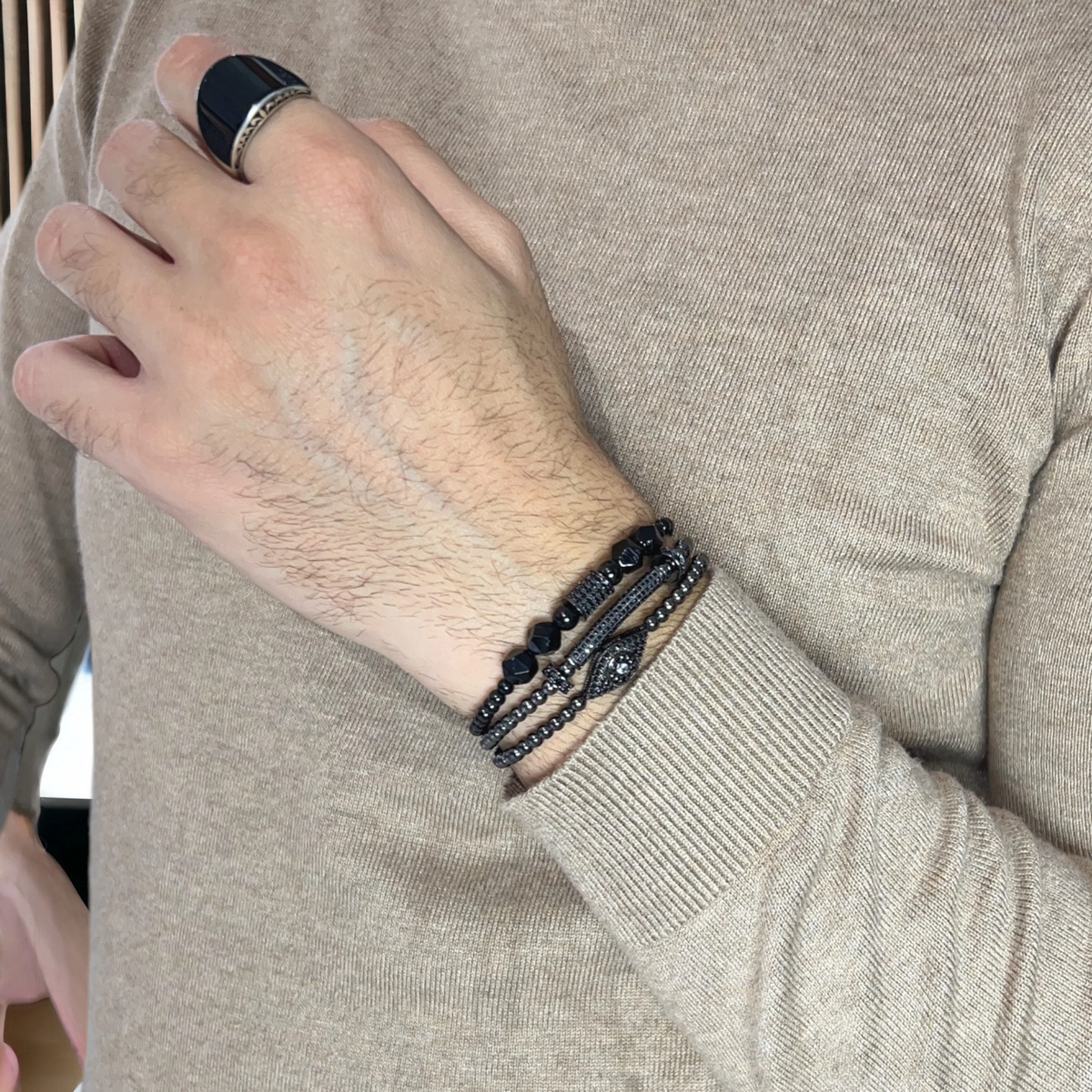 Set 3 Bratari Brooks Full Black Statement [3]