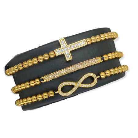 BRATARI - Set 3 Bratari Brooks Gold Infinit Cross