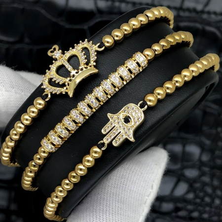 Set 3 Bratari Brooks Gold Queenshield [1]