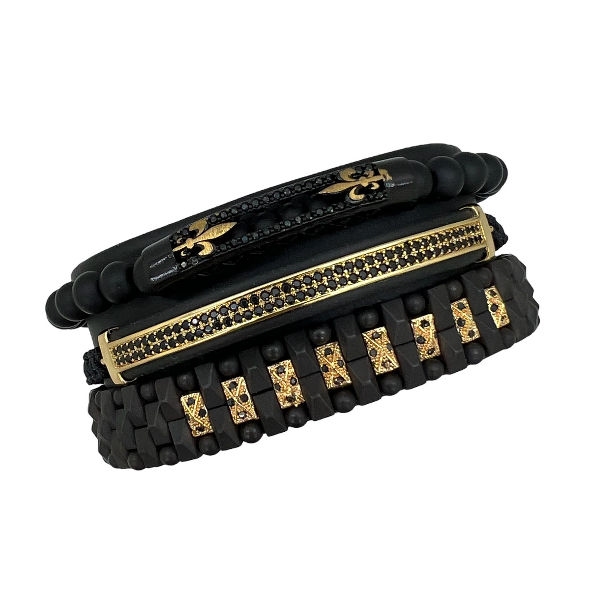 SETURI BRATARI - Set 3 Bratari Brooks GoldBlack Stone