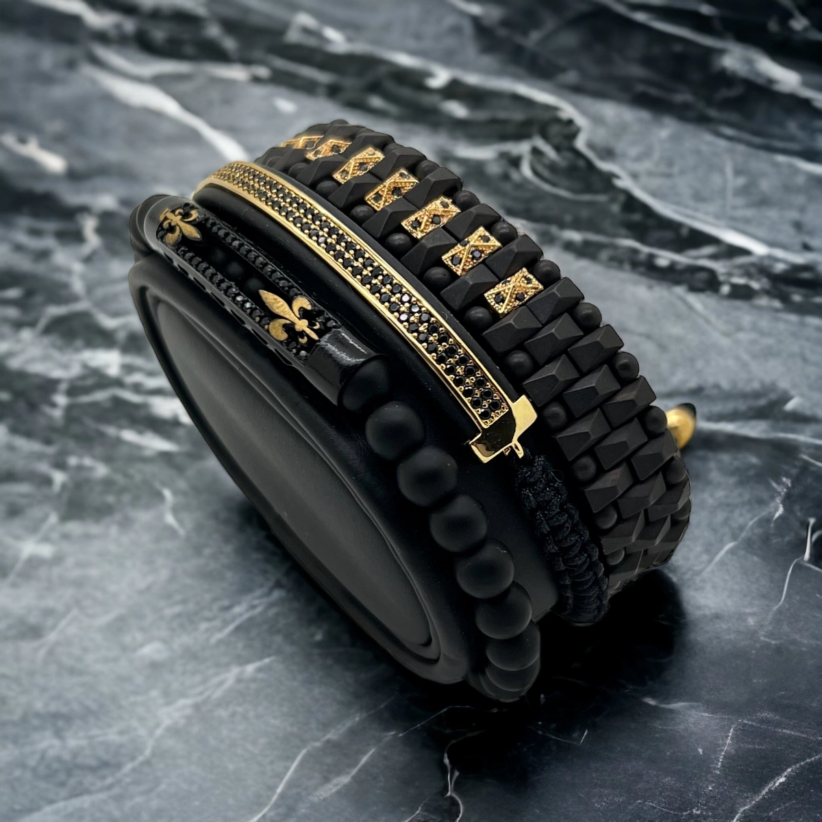 Set 3 Bratari Brooks GoldBlack Stone [3]