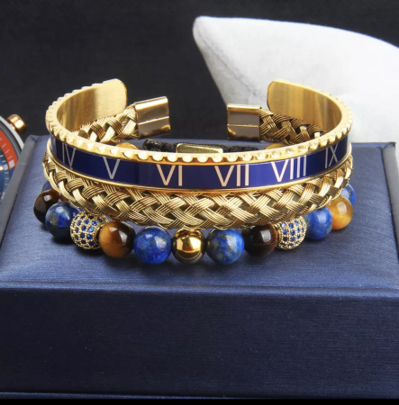 Set 3 Bratari Brooks GoldBlue Luxury Navy [1]