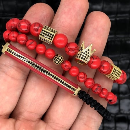 Set 3 Bratari Brooks Red Luxury Agate [3]