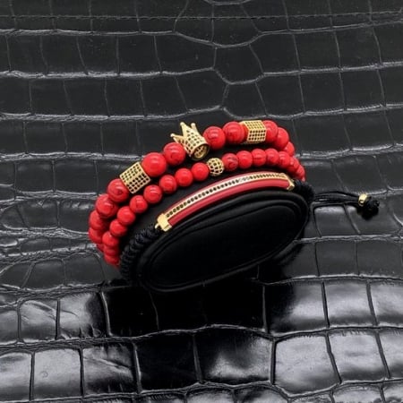 Set 3 Bratari Brooks Red Luxury Agate [2]
