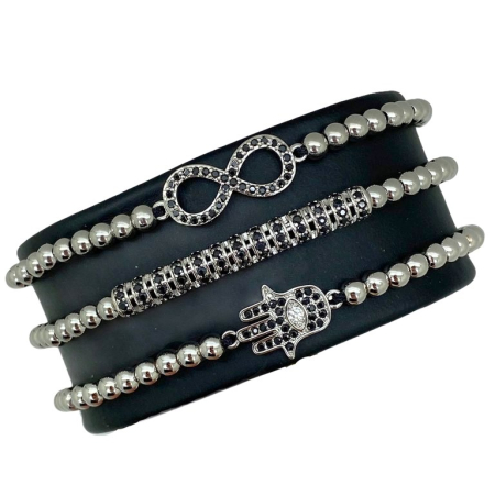 BRATARI - Set 3 Bratari Brooks Silver Infinity Fatima