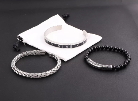 Set 3 Bratari Brooks Silver Wire Bangle [1]