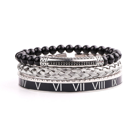 SETURI SILVER - Set 3 Bratari Brooks Silver Wire Bangle