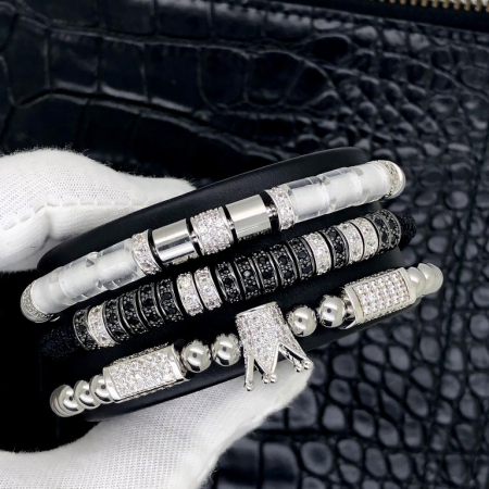 Set 3 Bratari Brooks Silver Zircon Crowns [3]