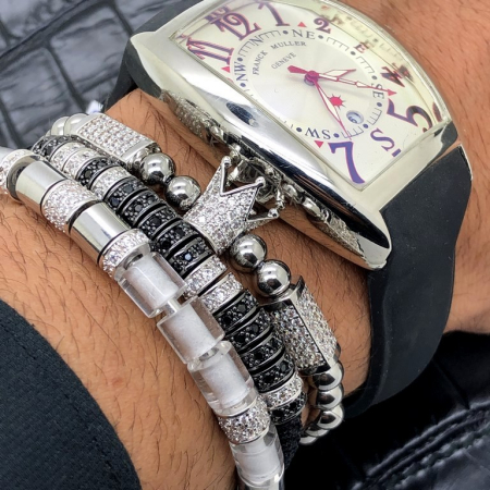 Set 3 Bratari Brooks Silver Zircon Crowns [1]