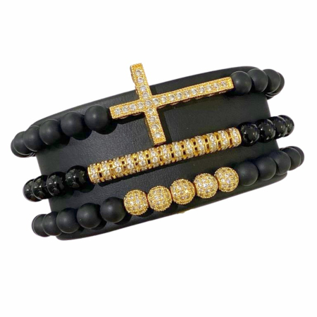 BRATARI CRISTALE - Set 3 Bratari Brooks Woman Gold Cross