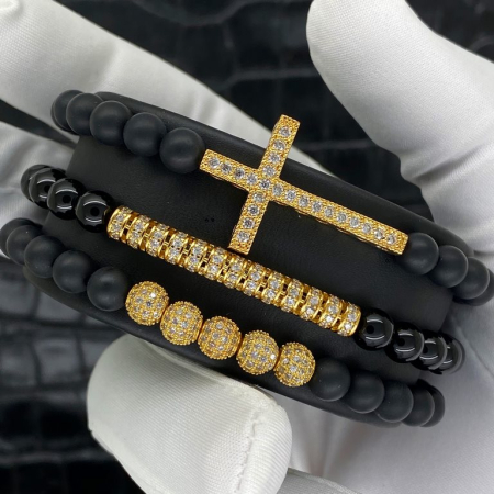 Set 3 Bratari Brooks Woman Gold Cross [1]