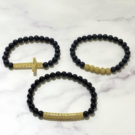Set 3 Bratari Brooks Woman Gold Cross [3]