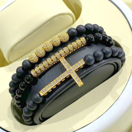 Set 3 Bratari Brooks Woman Gold Cross [2]