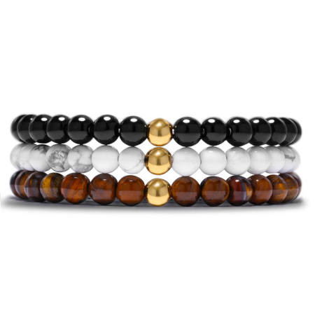 BRATARI PIETRE NATURALE - Set 3 Bratari Dama Brooks Pietre Naturale