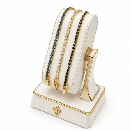 BRATARI LUXURY - Set 3 Bratari Tennis Gold 2.2 MM / 19 CM