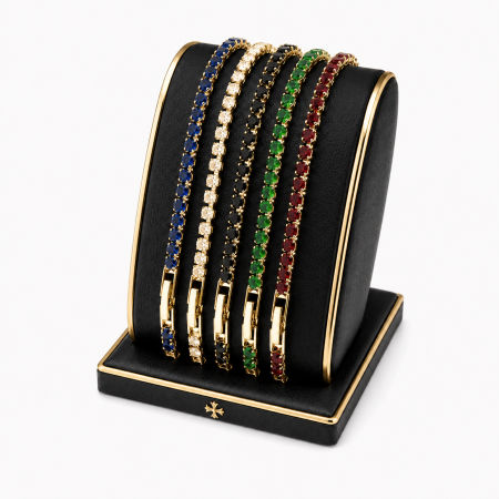 PROMOTII - Set 5 Bratari Tennis Gold Diamonds 2.5 MM / 20 CM