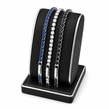 BRATARI BARBATI - Set 3 Bratari Tennis Zirconia Diamonds 3 MM / 19.5 CM