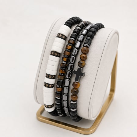 BRATARI LUXURY - Set 4 Bratari Brooks Black Men Thuran