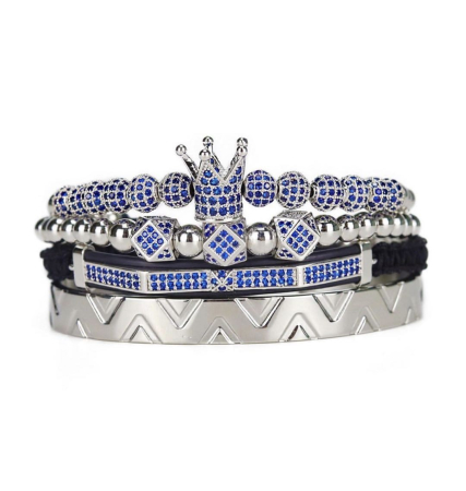 SETURI SILVER - Set 4 Bratari Brooks Blue Imperial Zircon