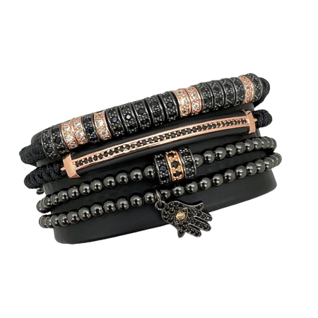 SETURI FULL BLACK - Set 4 Bratari Brooks Edifice Evoque