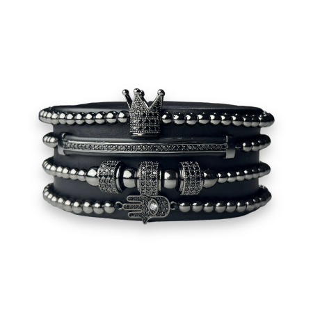 Set 4 Bratari Brooks Full Black Crown Fatima [2]