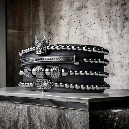 Set 4 Bratari Brooks Full Black Crown Fatima [1]