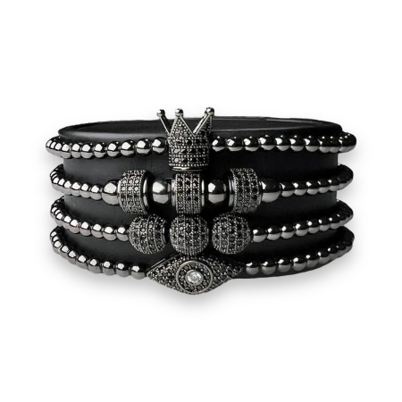 Set 4 Bratari Brooks Full Black Diamond Crown [3]