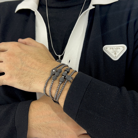 Set 4 Bratari Brooks Full Black Diamond Crown [2]