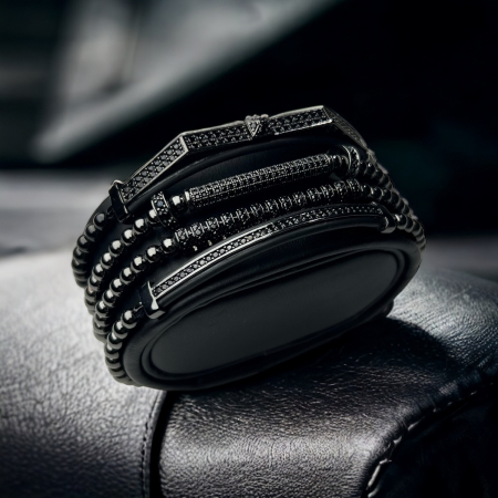 SETURI FULL BLACK - Set 4 Bratari Brooks Full Black Linea Elements