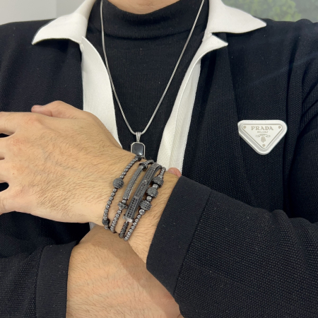 Set 4 Bratari Brooks Full Black Stacks [3]