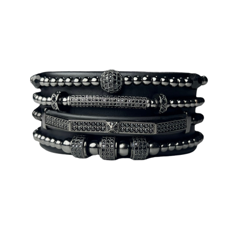 Set 4 Bratari Brooks Full Black Stacks [2]