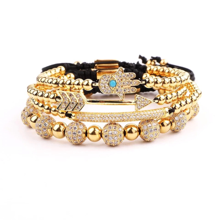 Set 4 Bratari Brooks Gold Charms Jewels [2]